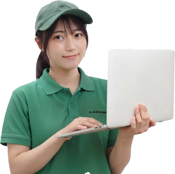 パソコンで事務まわりのお手伝いをするスタッフのイメージ